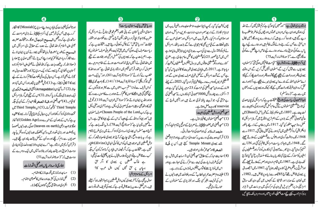 1 1 TANZEEM-E-ISLAMI, Pakistan is working to re-establish / re-instate Khilafah by following the methodology of prophet Muhammad (SAWS)